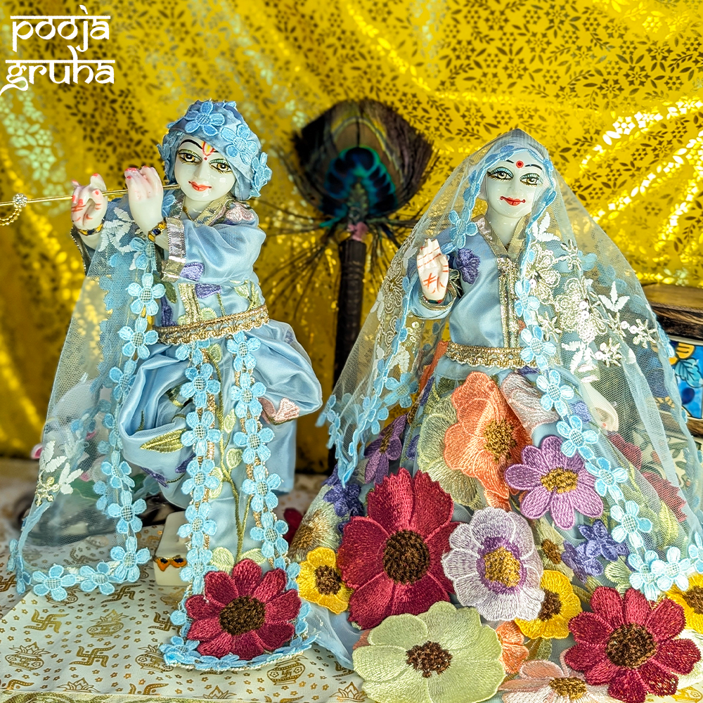 white christmas dresses Ramroop Radha Krishna Dress Set – Orange Embroidered Attire with “राम”  Motifs