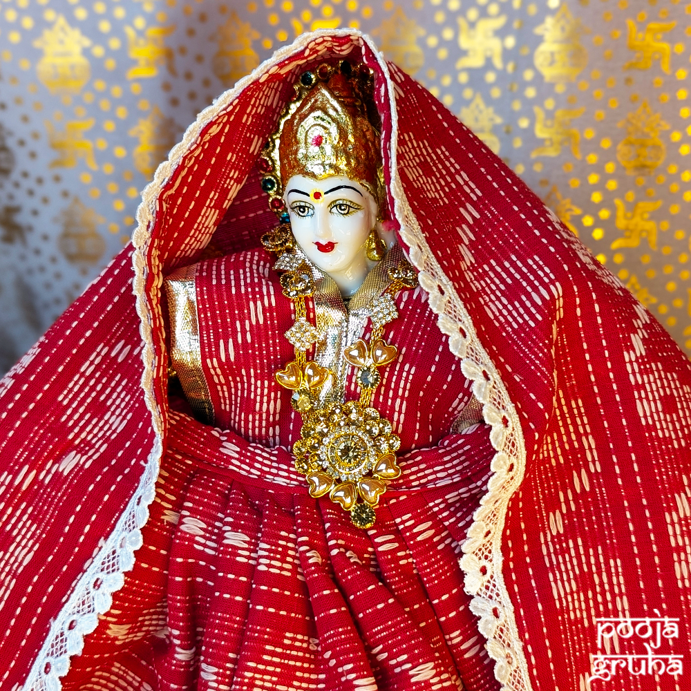 Laal Shringar Mata Rani Cotton Dress Set
