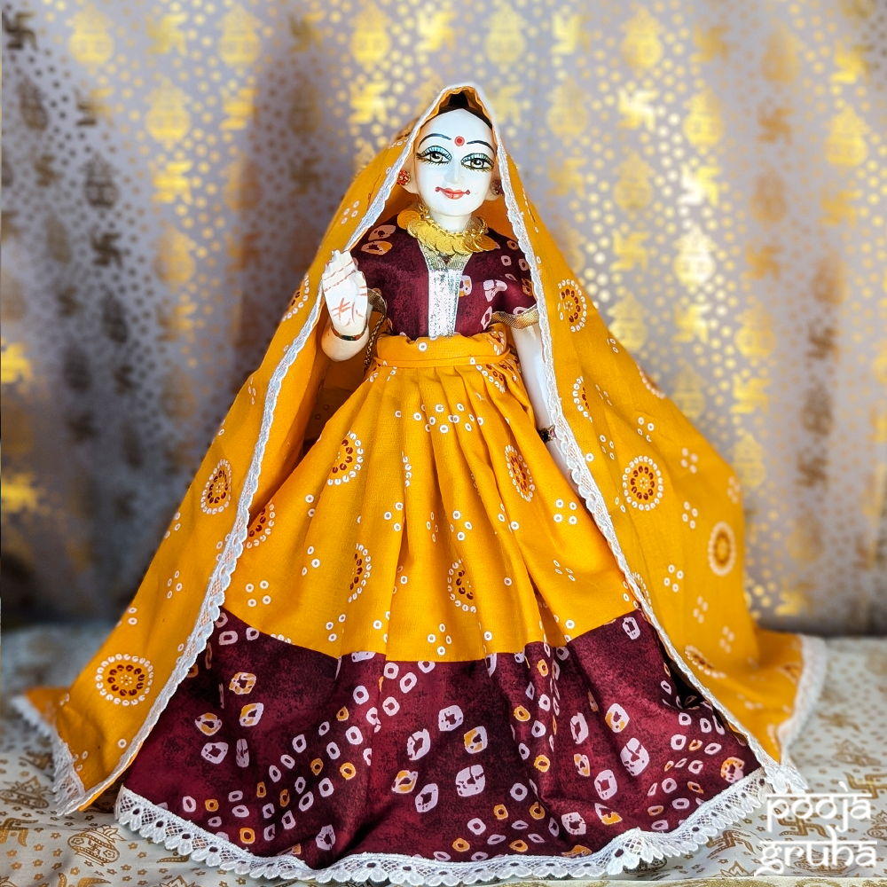 Kesari Raas Radha Krishna Cotton Dress Set