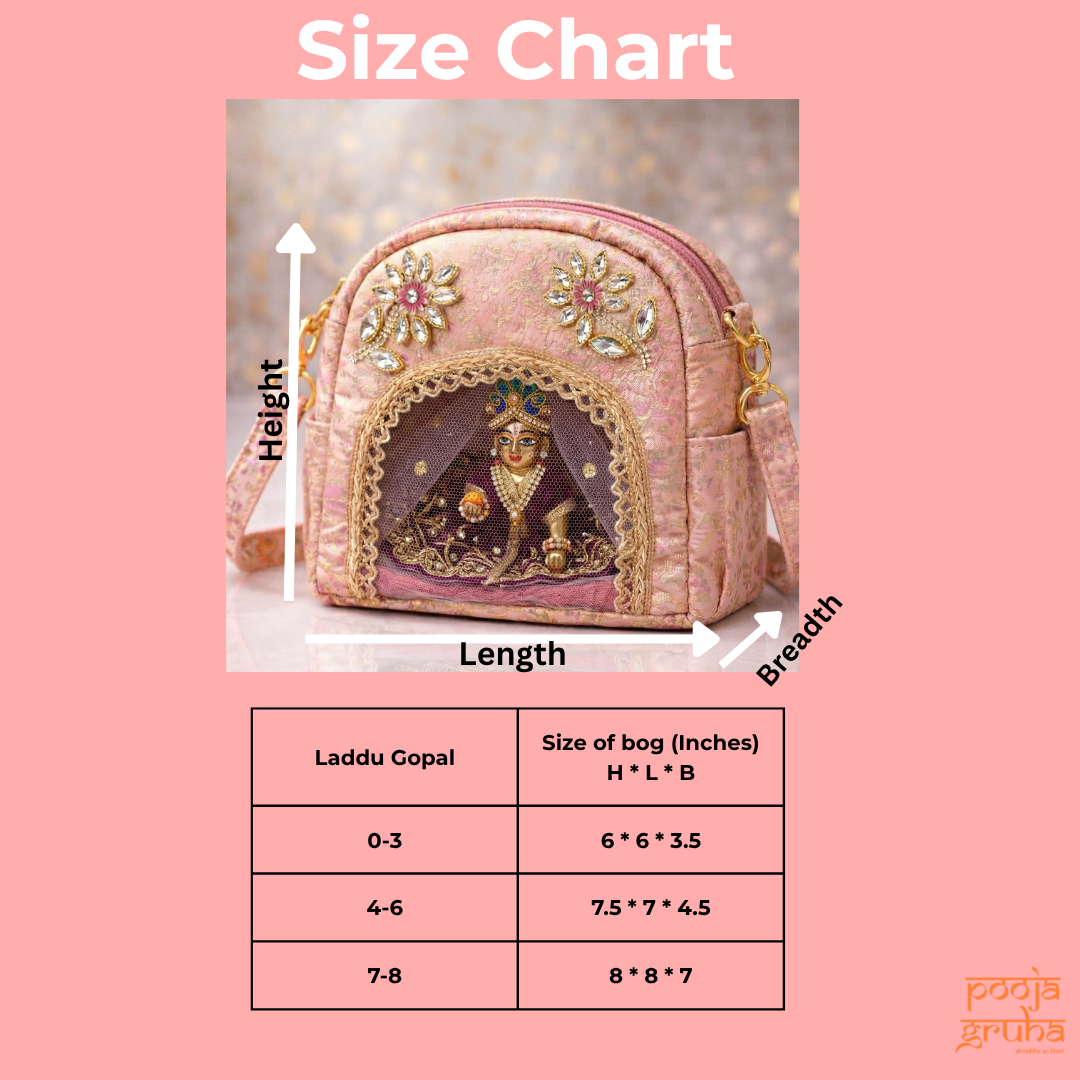 Premium Summer Laddu Gopal Travel Bag with Cushion | Pooja Gruha