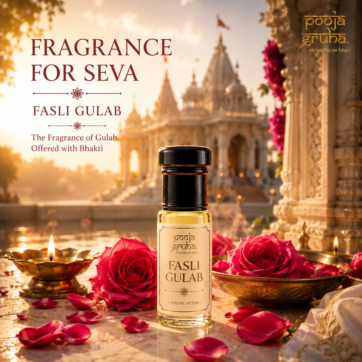 FASLI GULAB Divine Attar for Mandir | Pooja Gruha