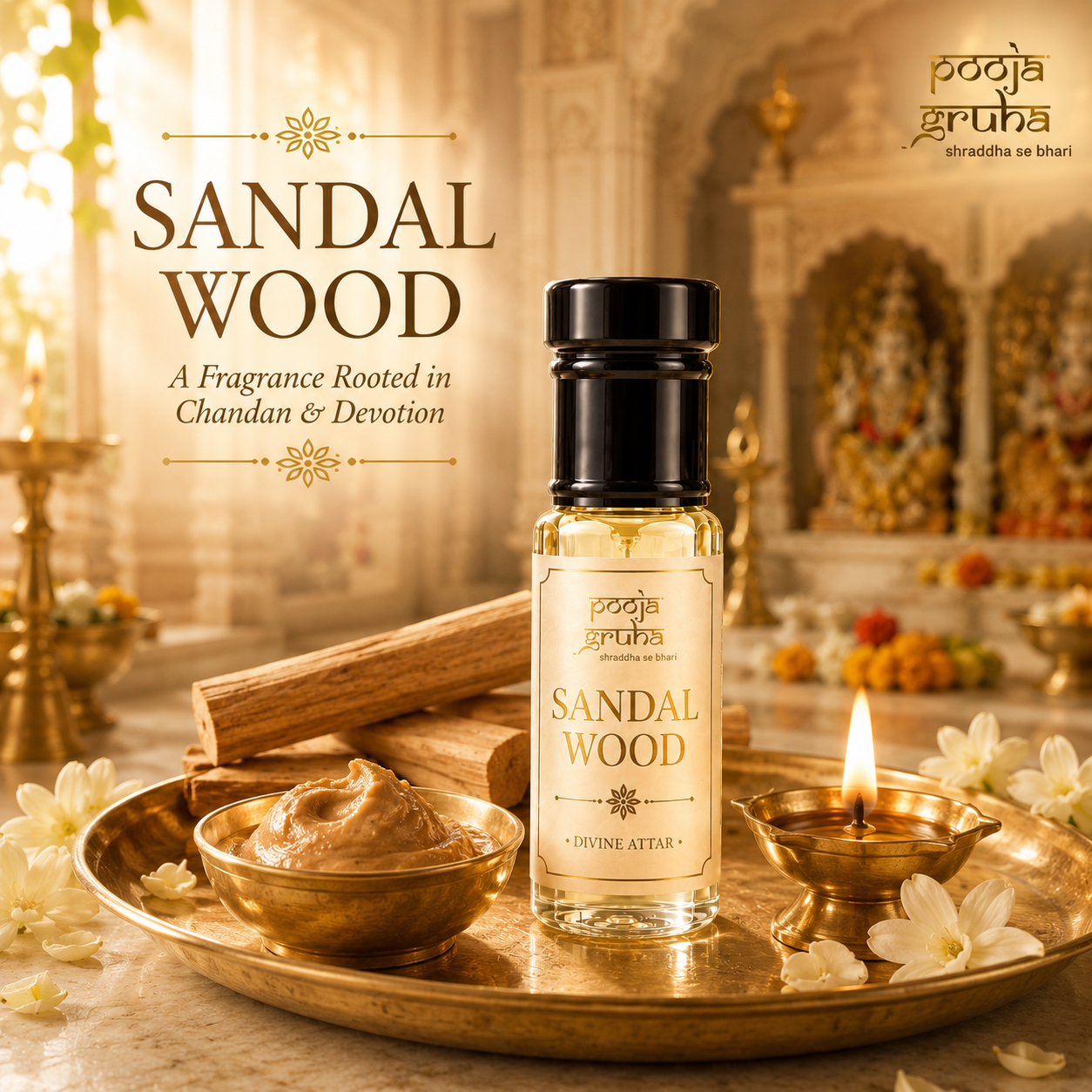 SANDAL WOOD Divine Attar for Mandir | Pooja Gruha