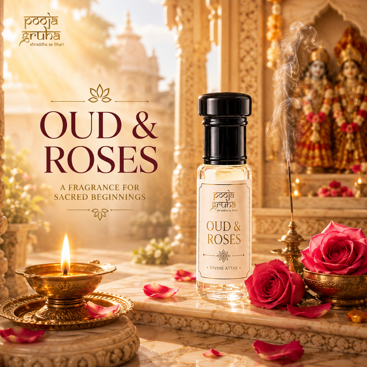 OUD & ROSES Divine Attar for Mandir | Pooja Gruha
