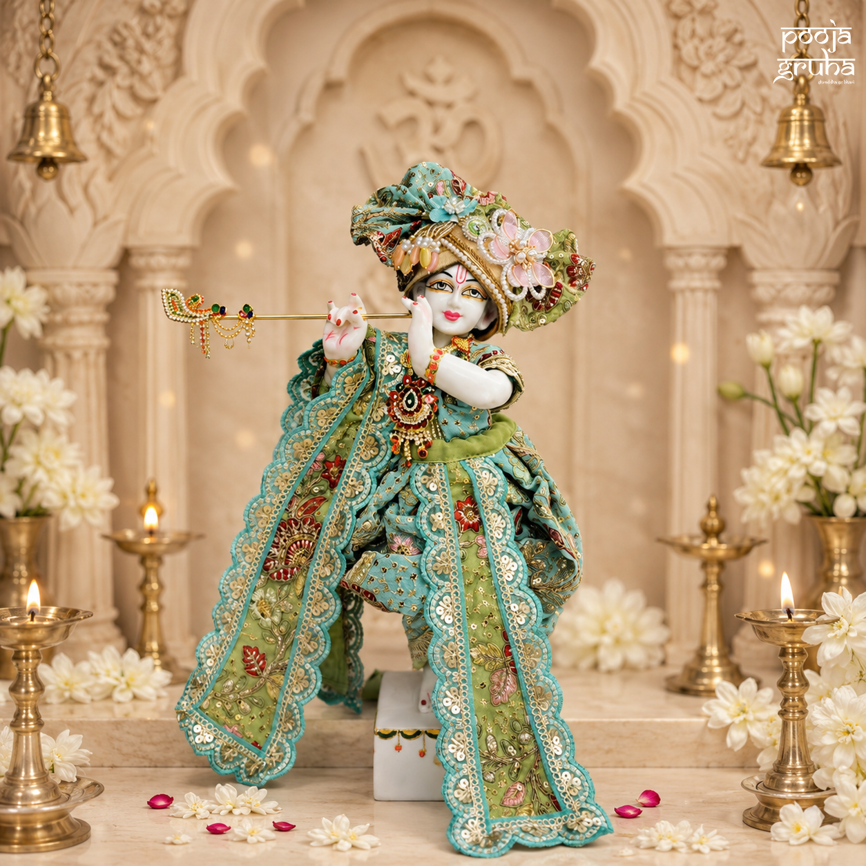 Vrindavan Hariyali Radha Krishna Dress Set