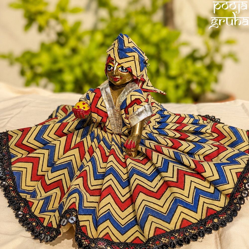 Nandlal Leheriya Laddu Gopal Cotton Dress Set