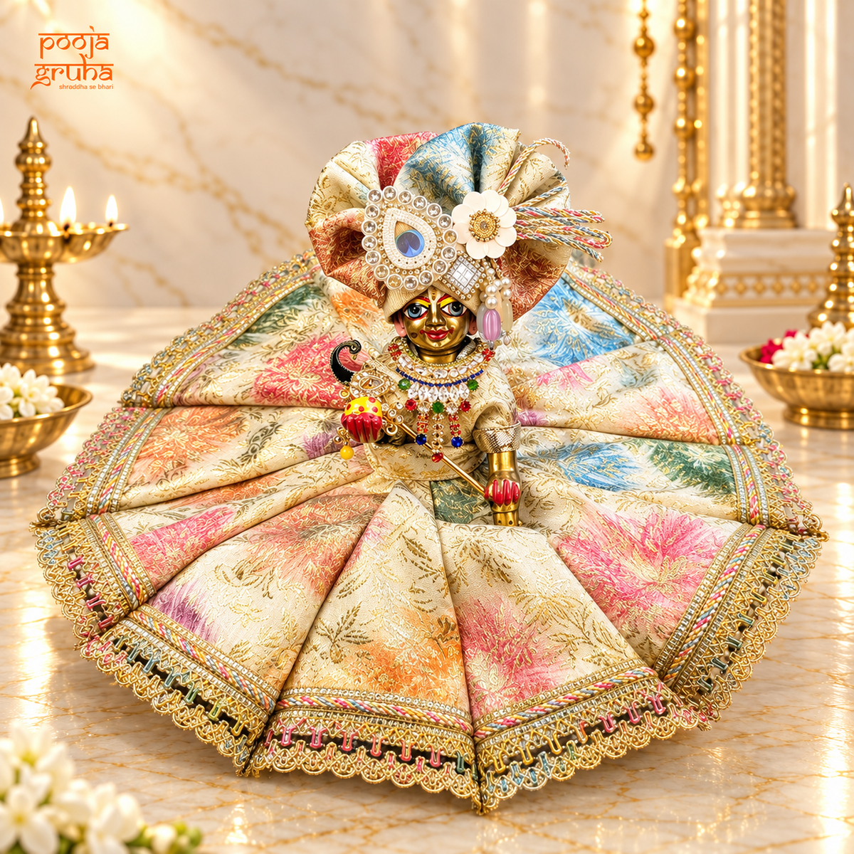 Phoolrang | Navratri Special Radha Rani & Laddu Gopal Dress Set