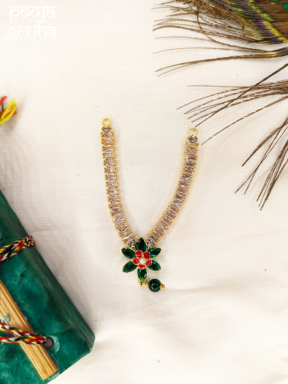 Floral Pendant Stone Mala for Gods