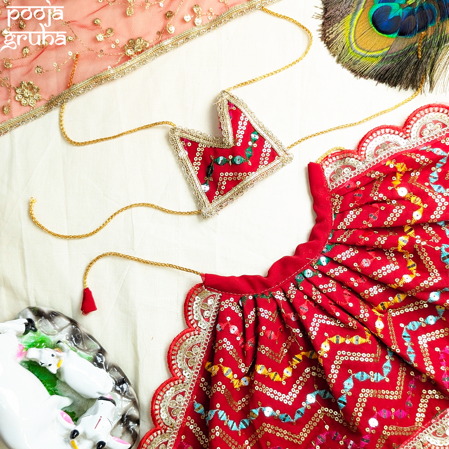 Aarunya Radha Krishna Lehenga & Dhoti Set