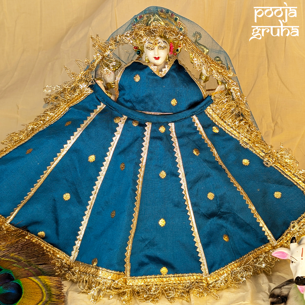 Neel – Navy Blue Silk Navratri Dress for Mata Rani