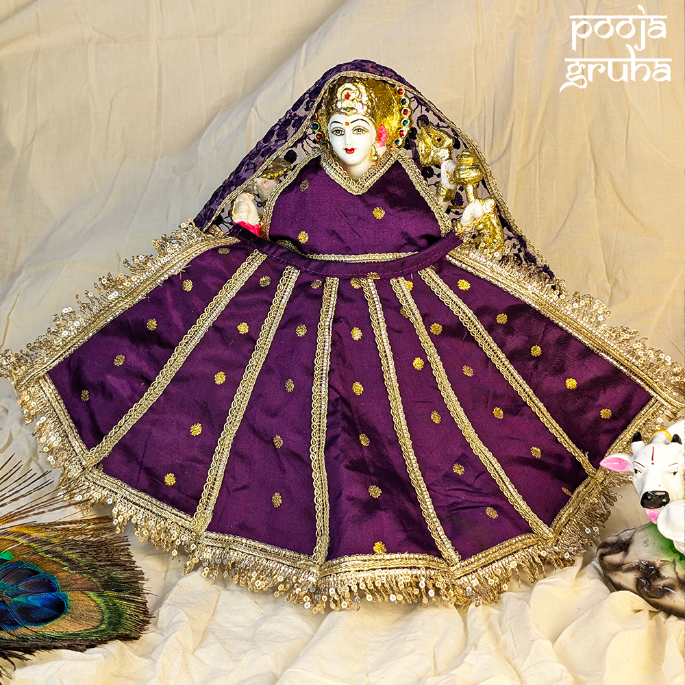 Rajlaxmi – Royal Purple Silk Navratri Dress for Mata Rani