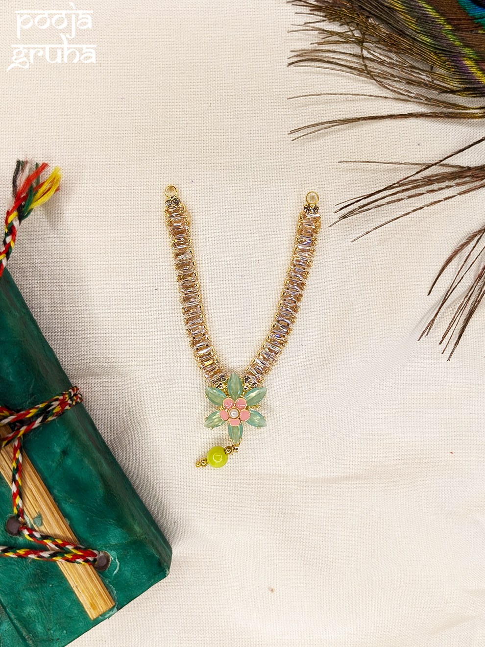 Floral Pendant Stone Mala for Gods
