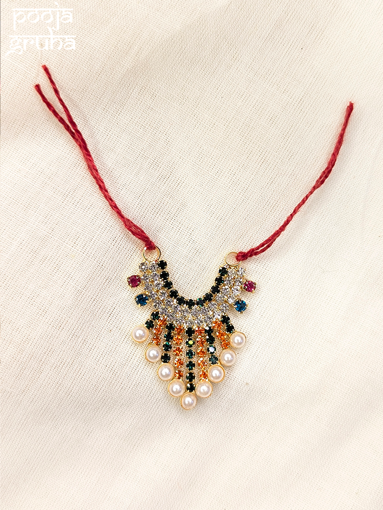 Pearl & Crystal Drop Deity Necklace