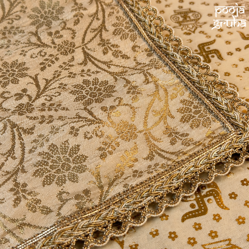 White silk brocade Chola for Gods
