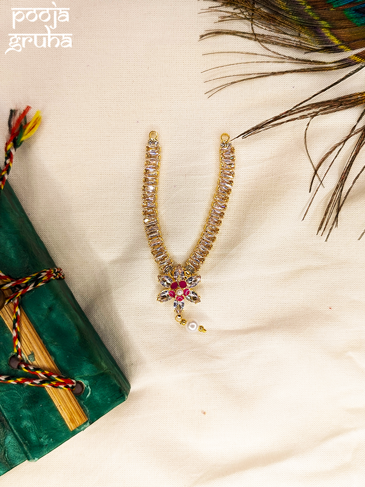 Floral Pendant Stone Mala for Gods