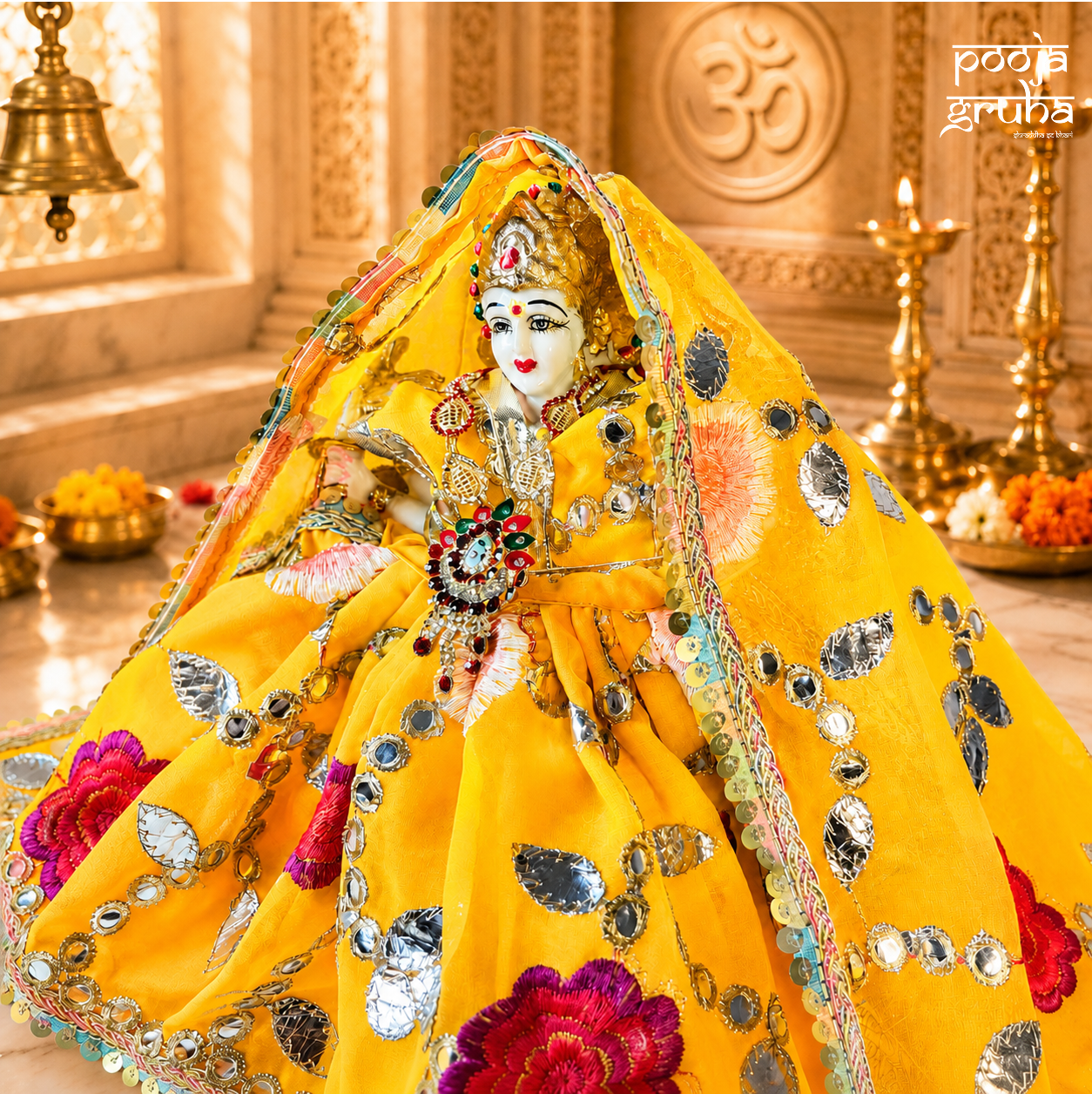 Kesari Bandhani Mata Rani Dress Set