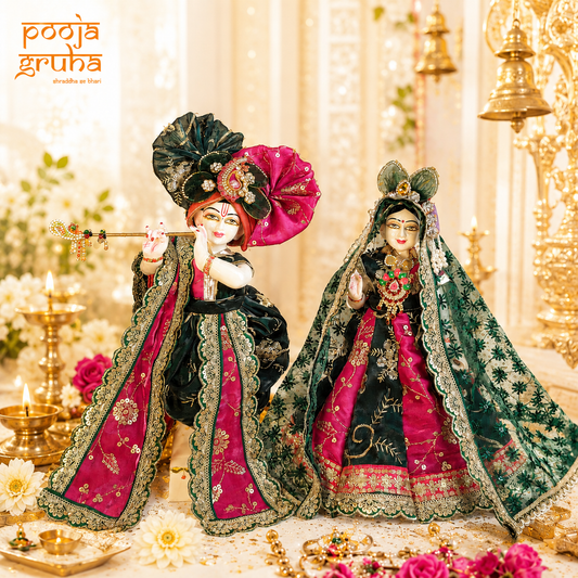 Gulabi Neel Shringar Radha Krishna Dress Set