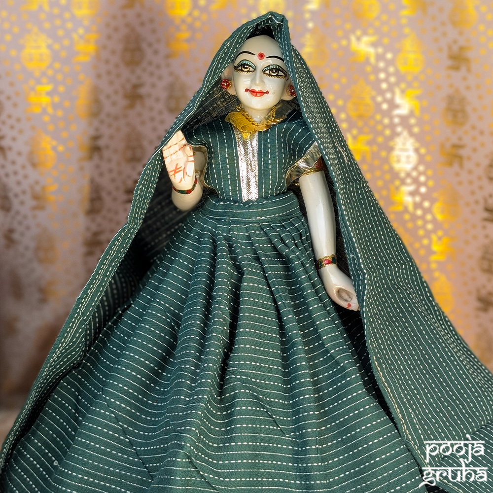 Hariyali Radha Krishna Cotton Dress Set