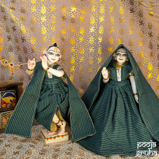 Hariyali Radha Krishna Cotton Dress Set