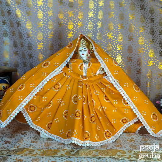 Kesari Bandhani Mata Rani Cotton Dress Set