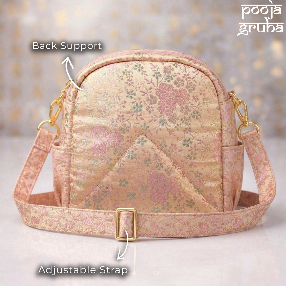 Premium Laddu Gopal Travel Bag with Cushion | Pooja Gruha