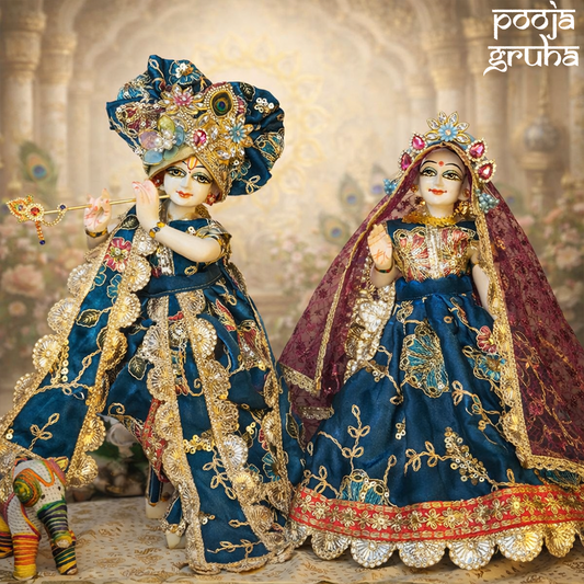 Morvan Shringar Radha Krishna Dress Set