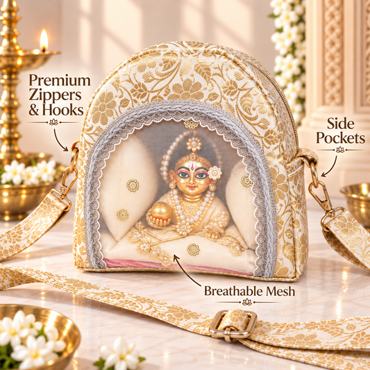 Shwet Pitambar Laddu Gopal Travel Bag | Pooja Gruha