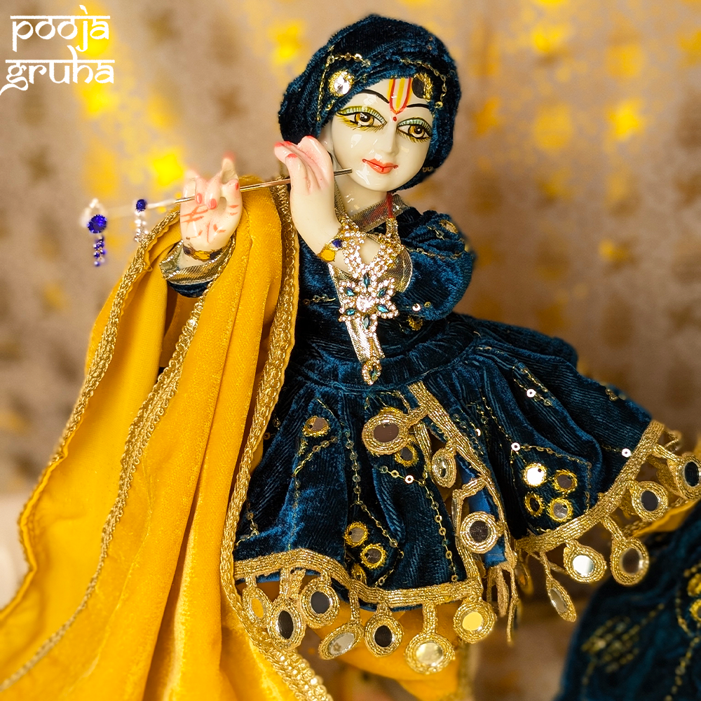 Neelkanth Shobha Radha Krishna Ji Velvet Dress Set