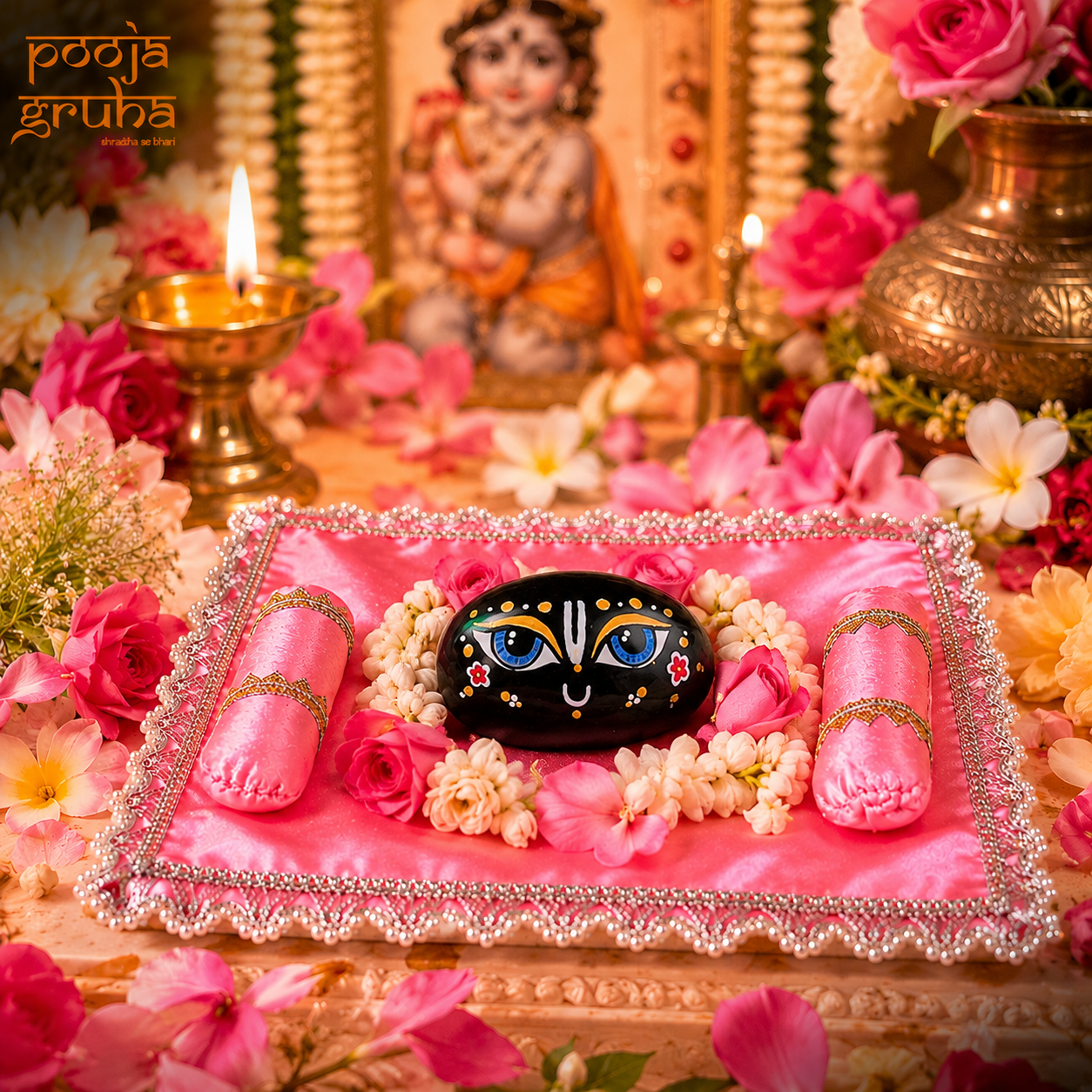 ISKCON-style Shaligram Ji Shringar Set