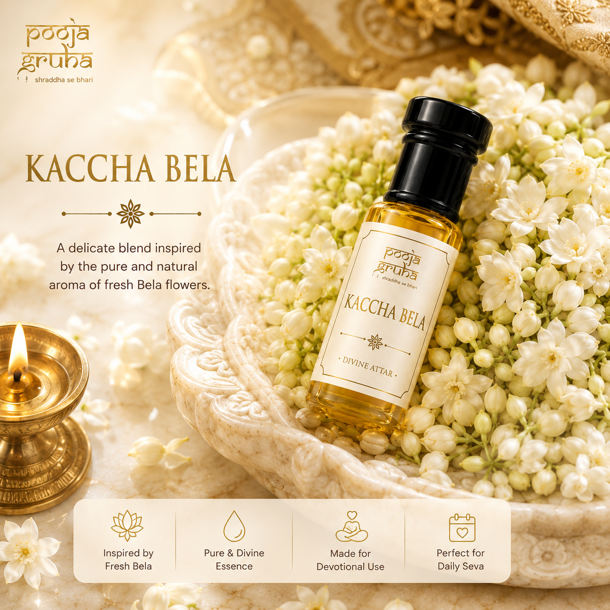KACCHA BELA Divine Attar for Mandir | Pooja Gruha