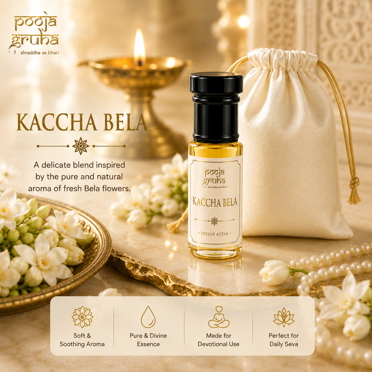 KACCHA BELA Divine Attar for Mandir | Pooja Gruha