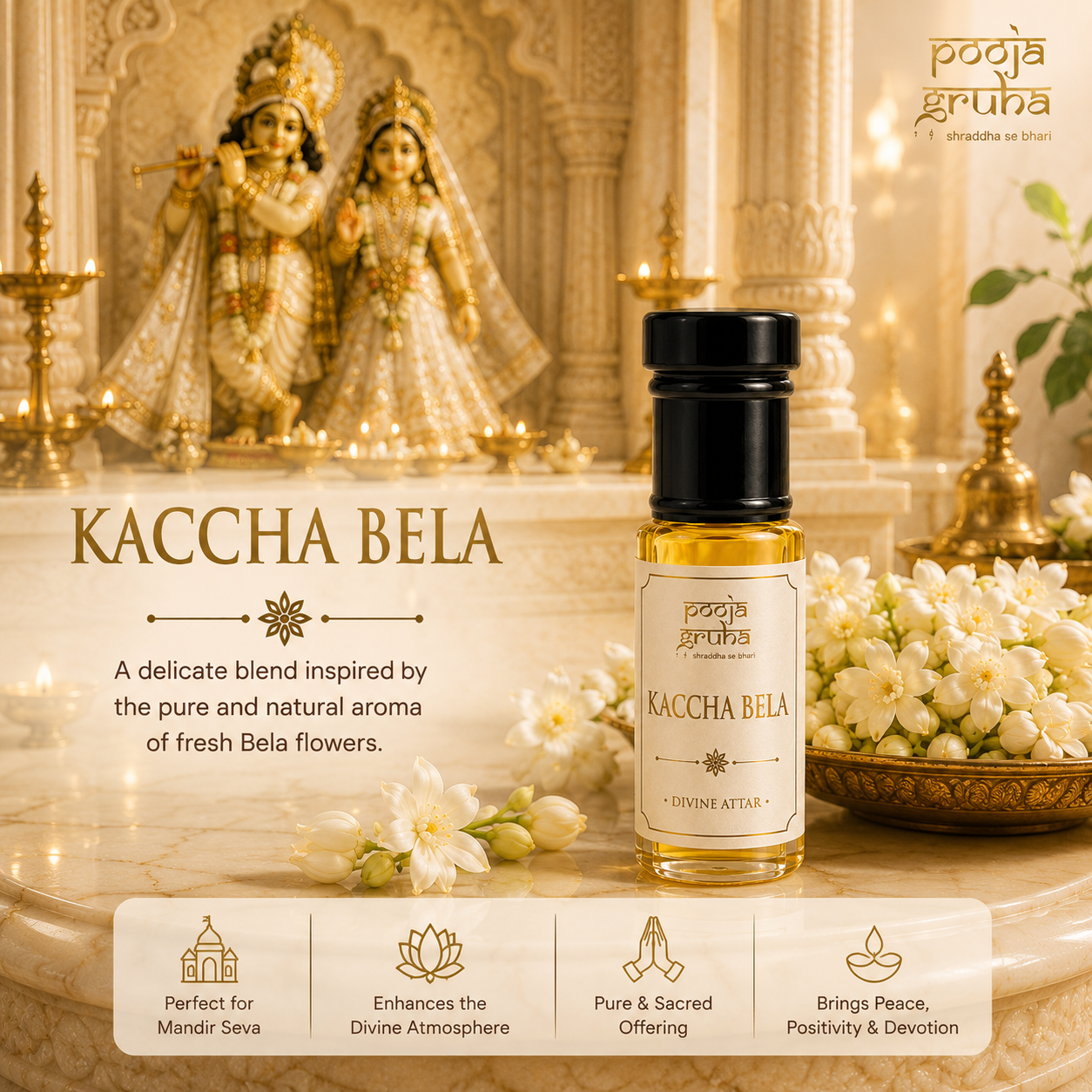 KACCHA BELA Divine Attar for Mandir | Pooja Gruha