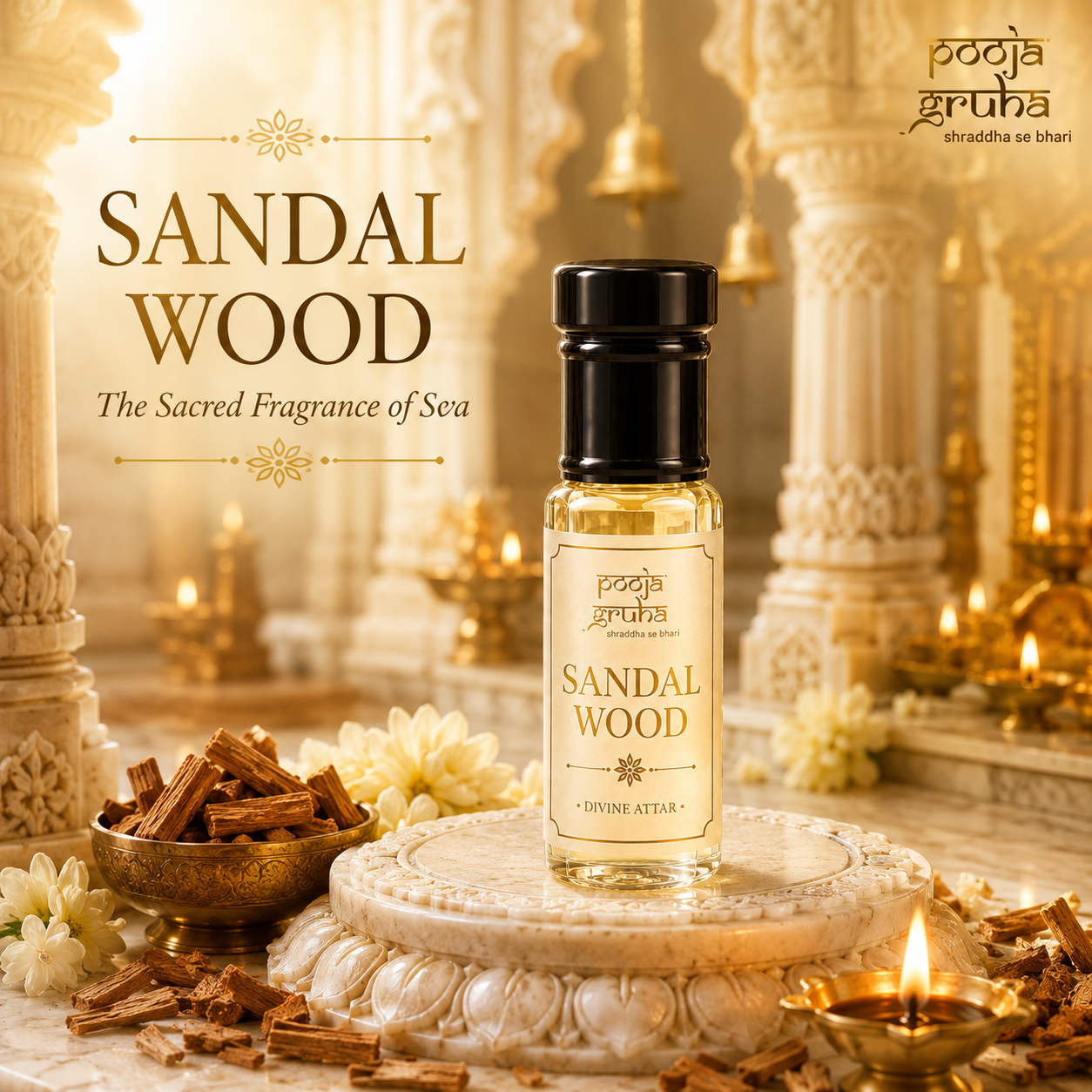 SANDAL WOOD Divine Attar for Mandir | Pooja Gruha