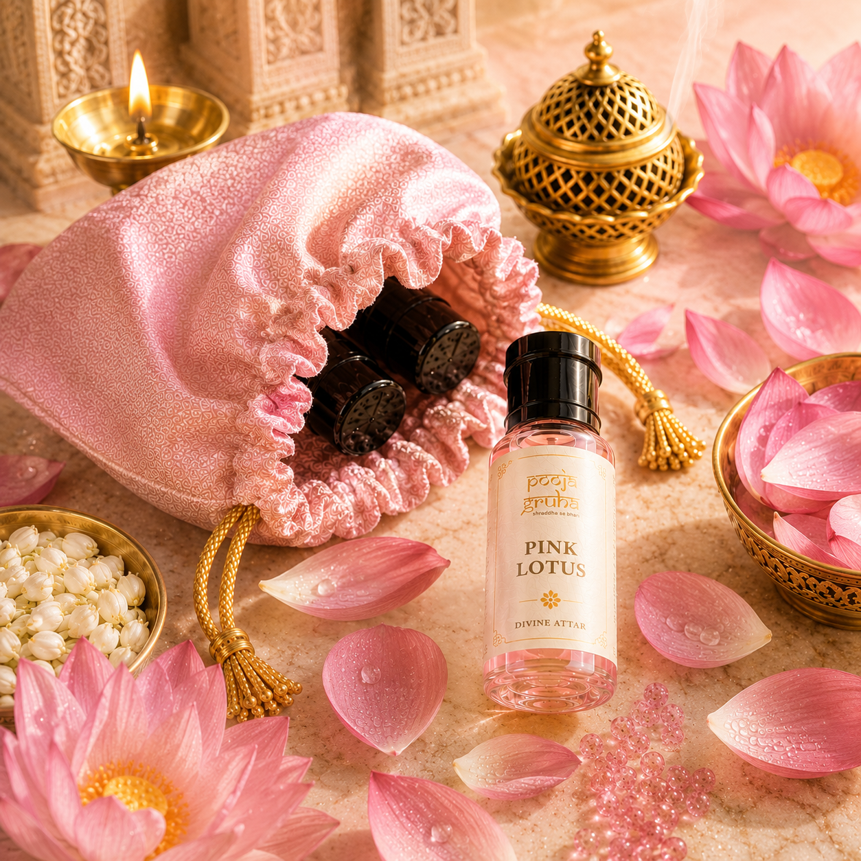 PINK GULAB Divine Attar for Mandir | Pooja Gruha