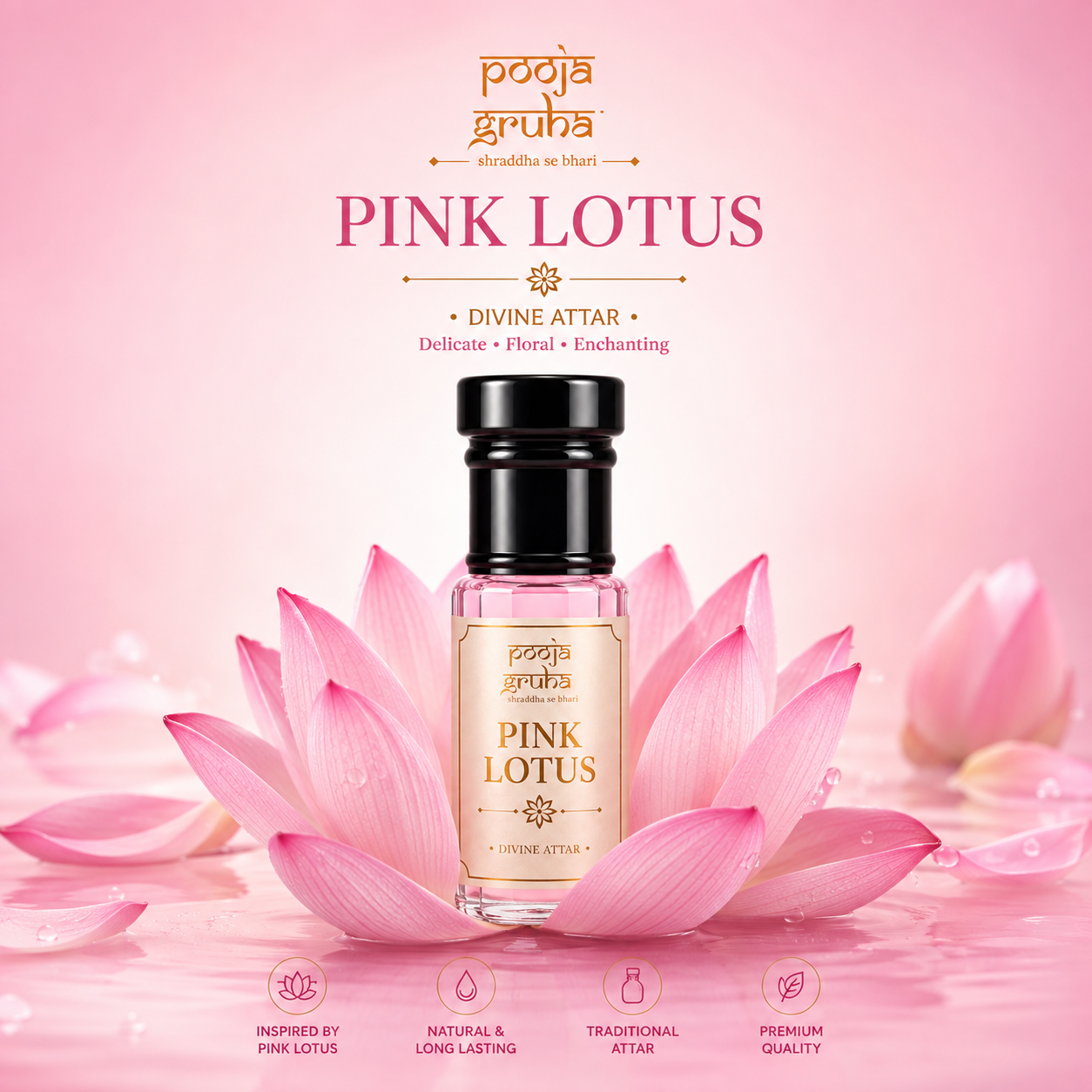 PINK GULAB Divine Attar for Mandir | Pooja Gruha