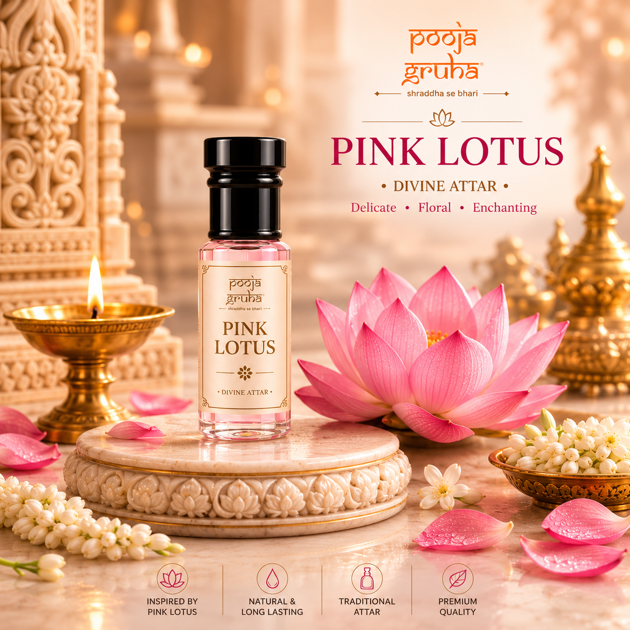 PINK GULAB Divine Attar for Mandir | Pooja Gruha