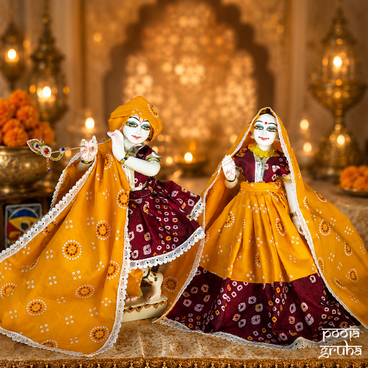 Kesari Raas Radha Krishna Cotton Dress Set