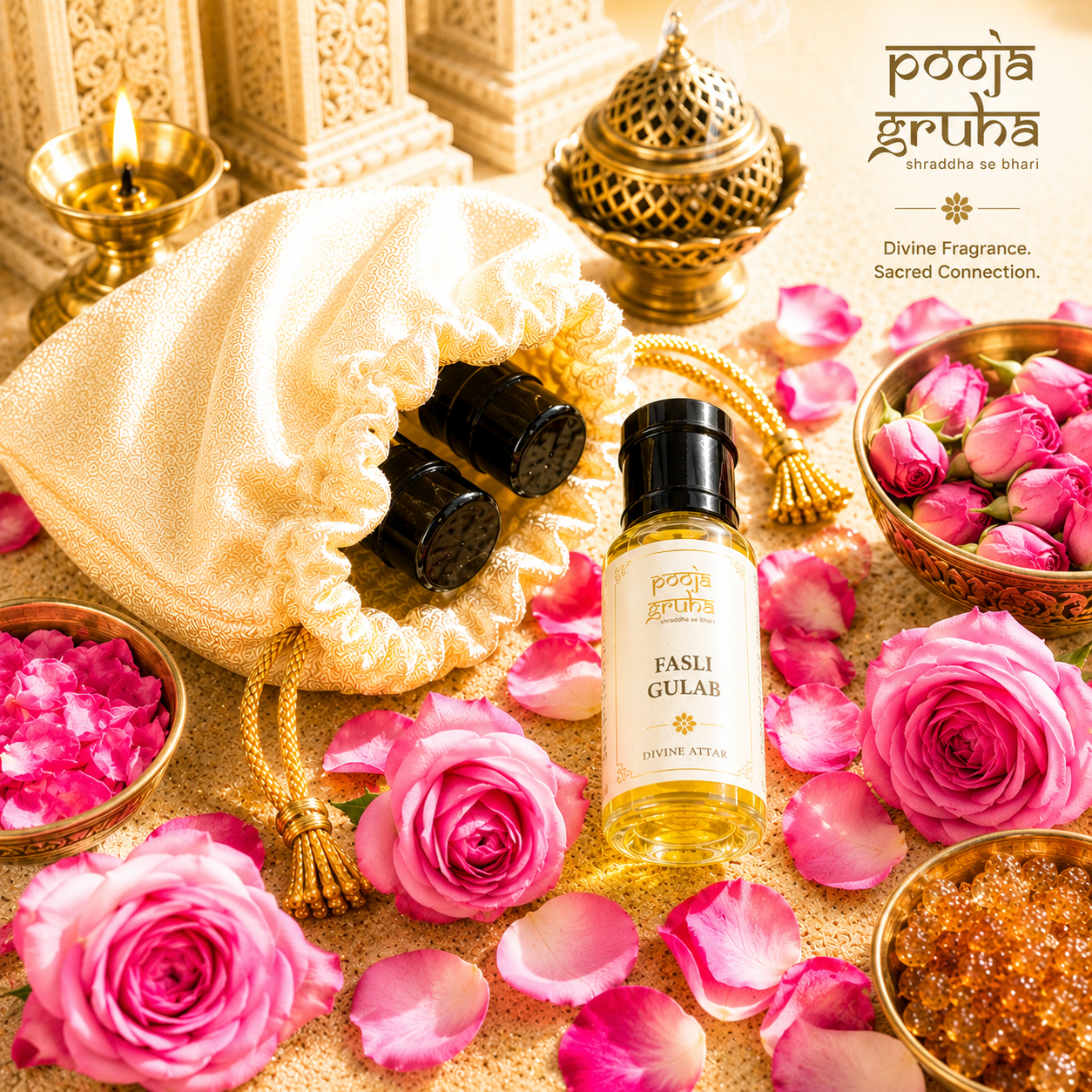 FASLI GULAB Divine Attar for Mandir | Pooja Gruha