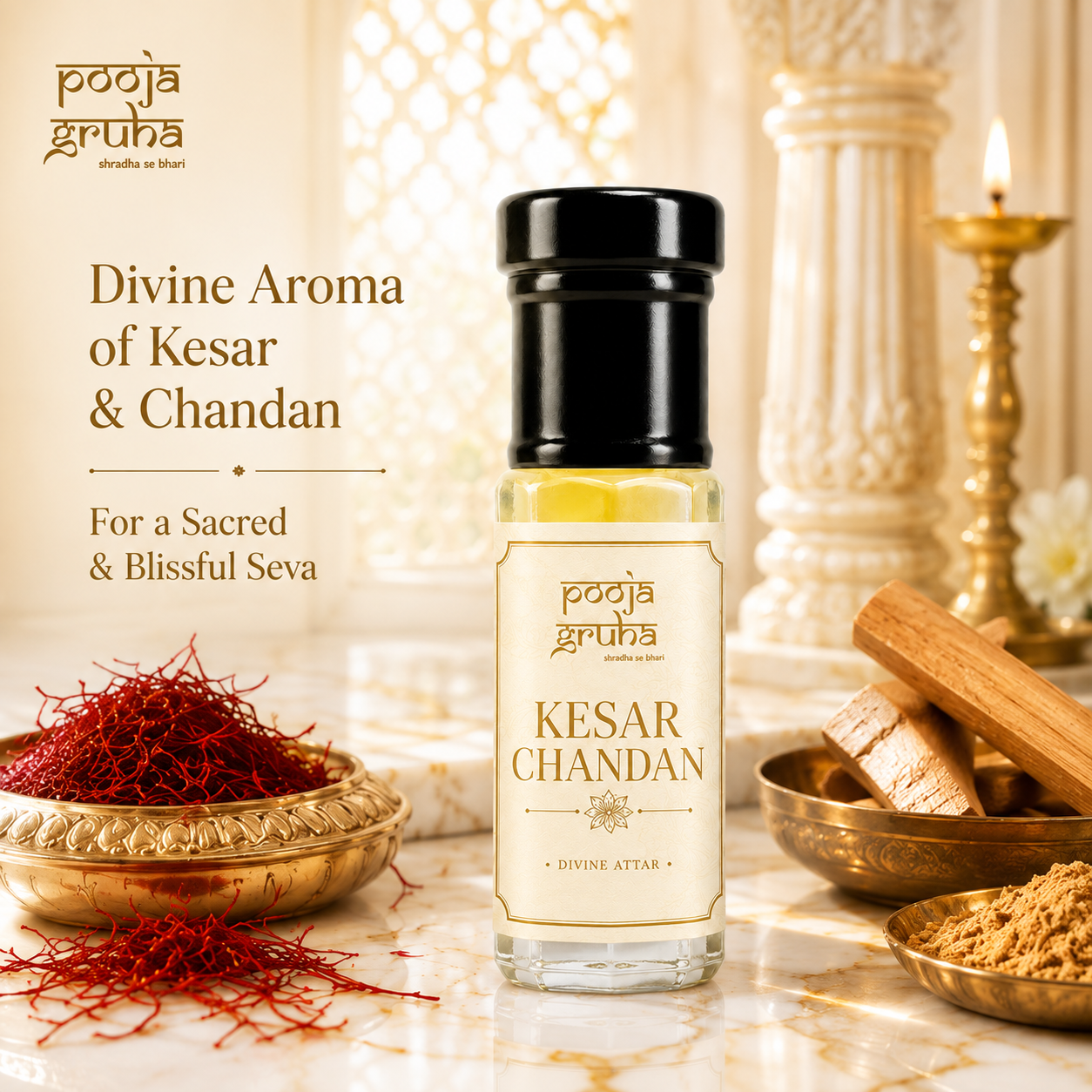 KESAR CHANDAN Divine Attar for Mandir | Pooja Gruha