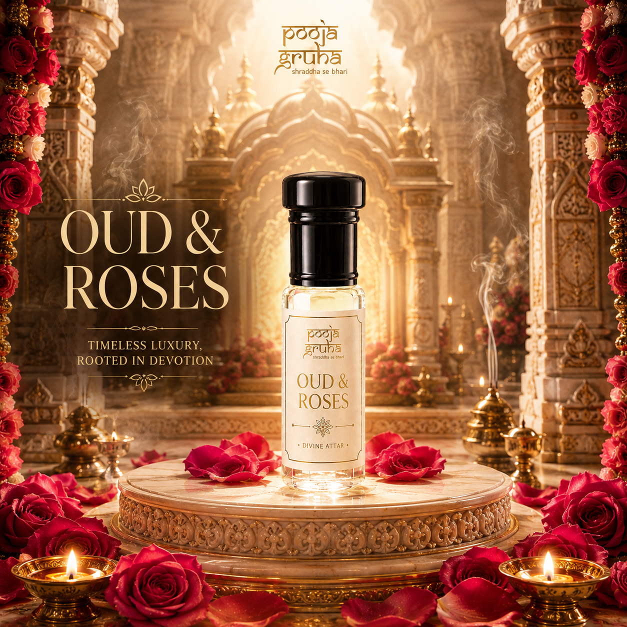 OUD & ROSES Divine Attar for Mandir | Pooja Gruha
