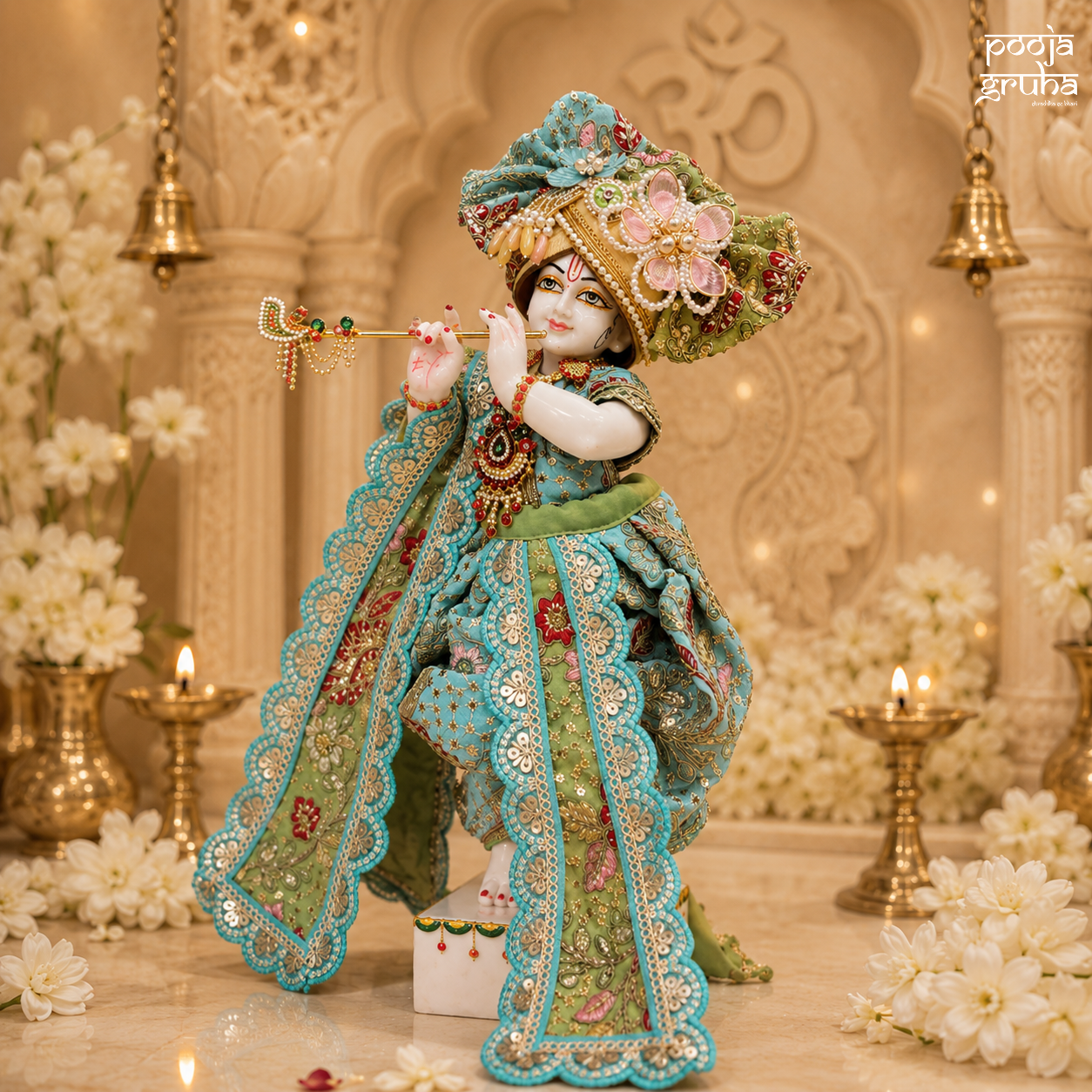 Vrindavan Hariyali Radha Krishna Dress Set