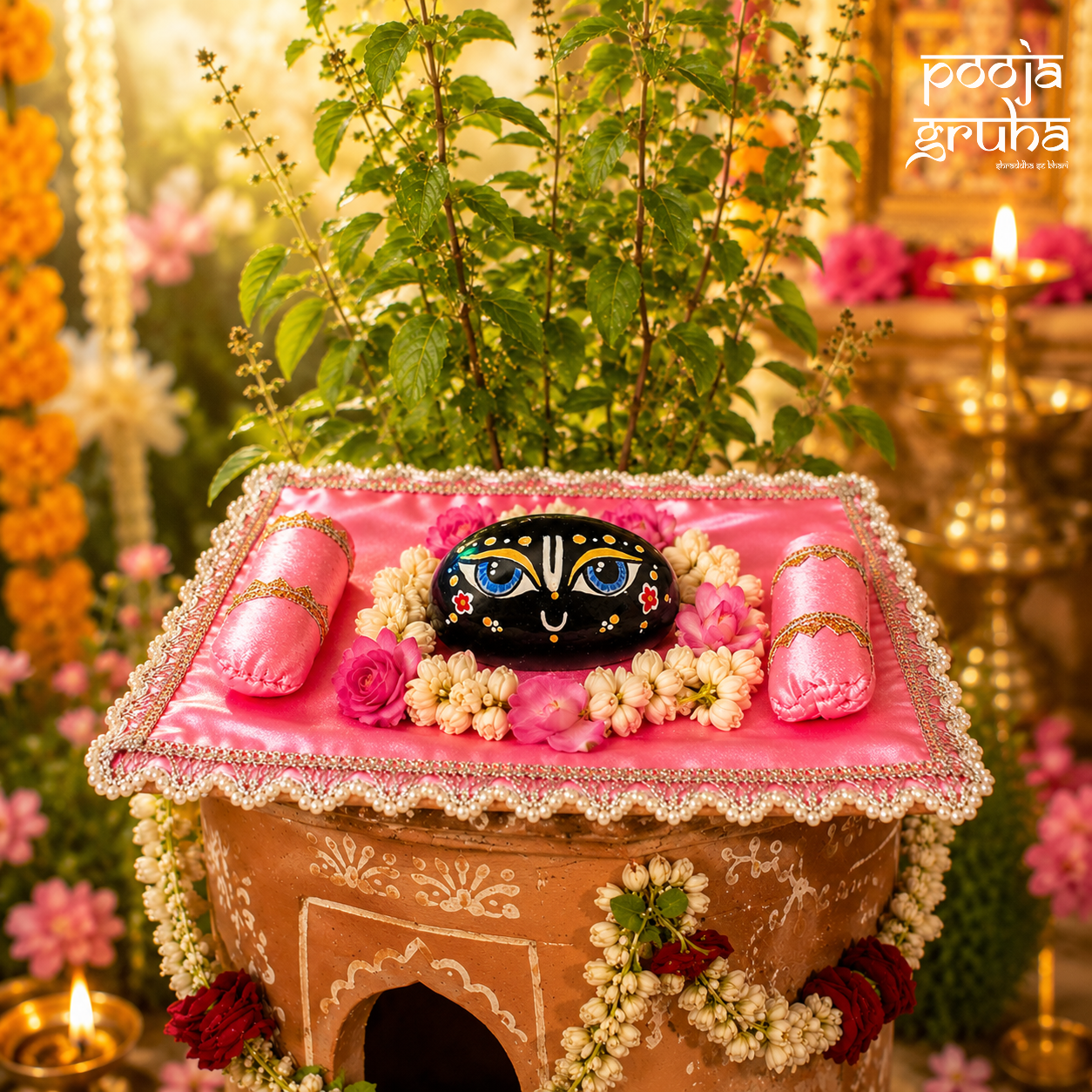 ISKCON-style Shaligram Ji Shringar Set