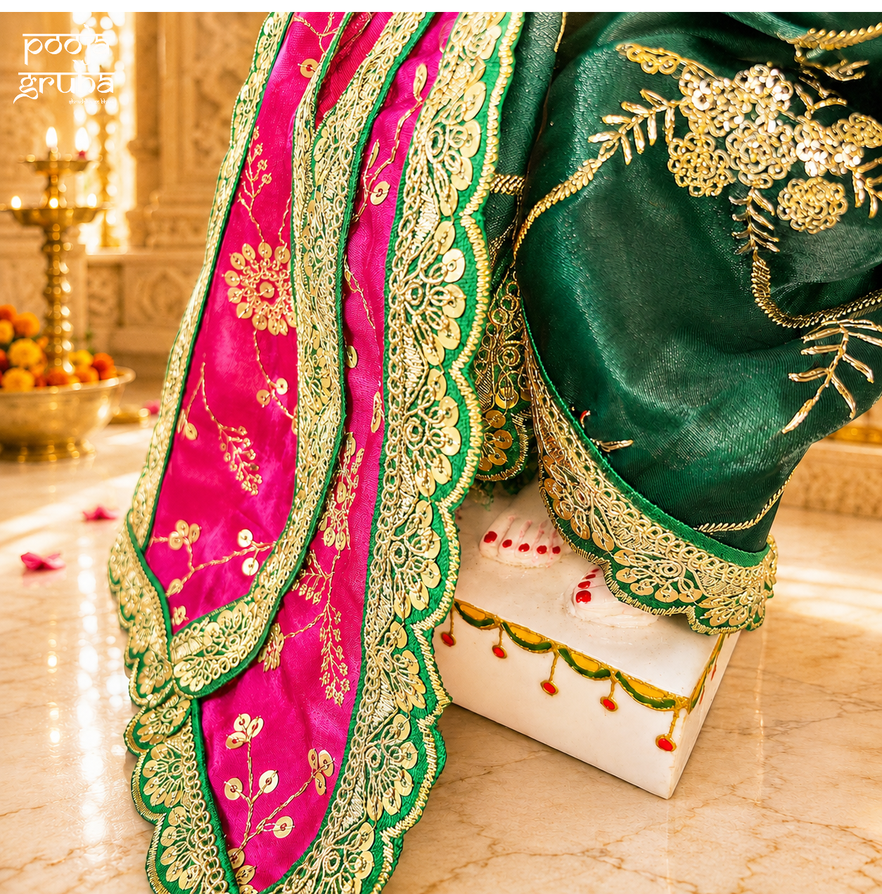 Gulabi Neel Shringar Radha Krishna Dress Set