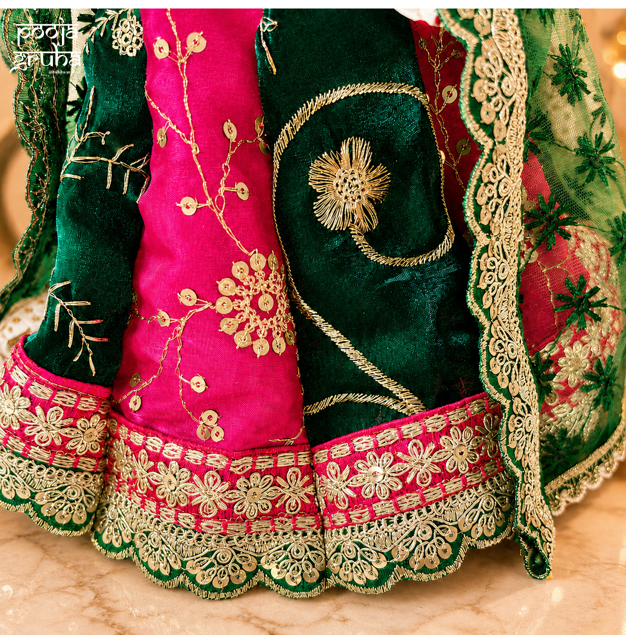 Gulabi Neel Shringar Radha Krishna Dress Set