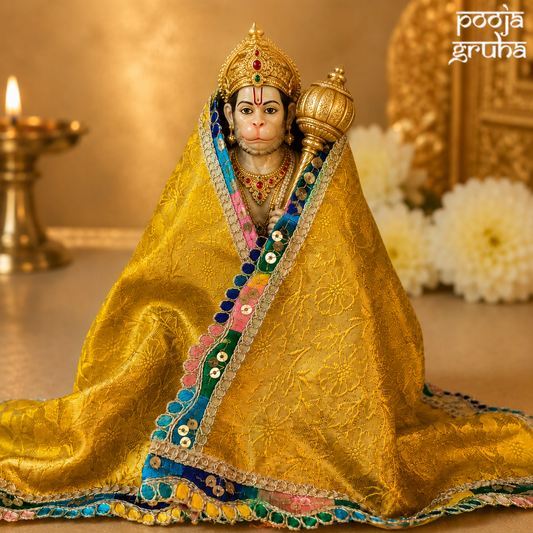 Yellow silk brocade Chola for Gods