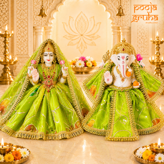 Hariyali Shringar Laxmi Ganesh Ji Dress Set