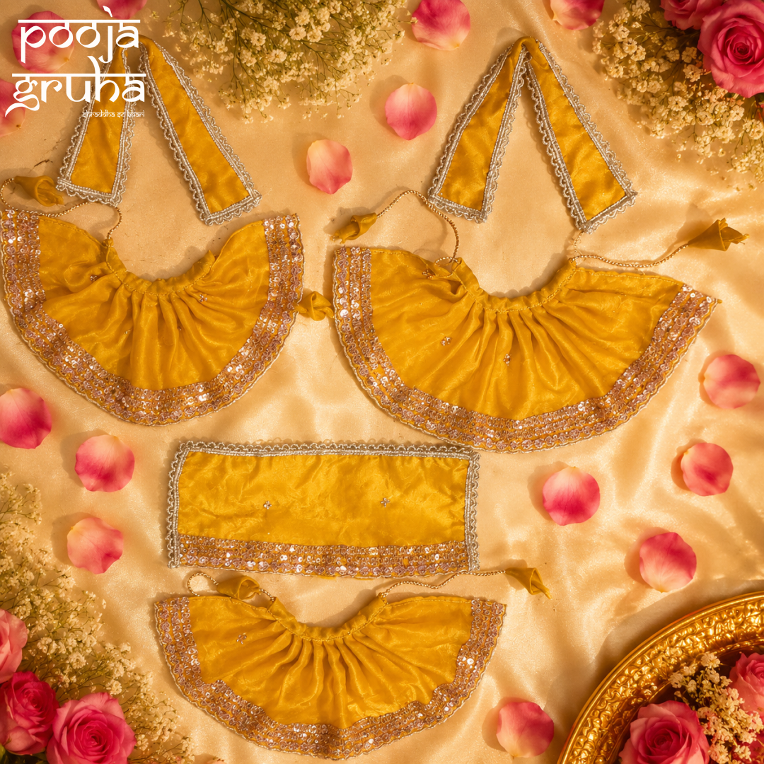 Golden Pitambar Jagganath Ji Family Dress set (6 pcs set)