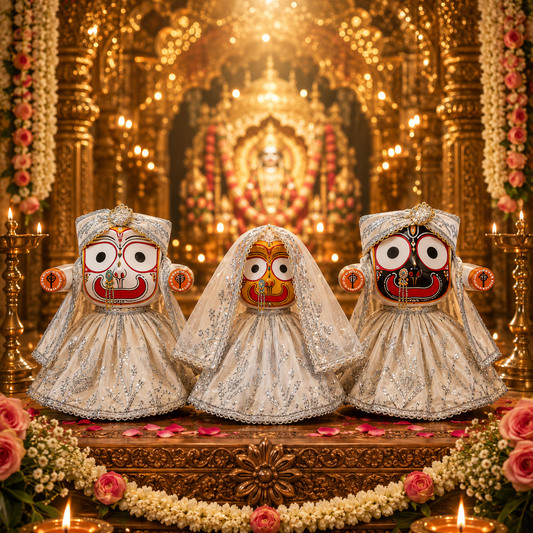 Silver Chandra Jagganath Ji Family Dress set (6 pcs set)