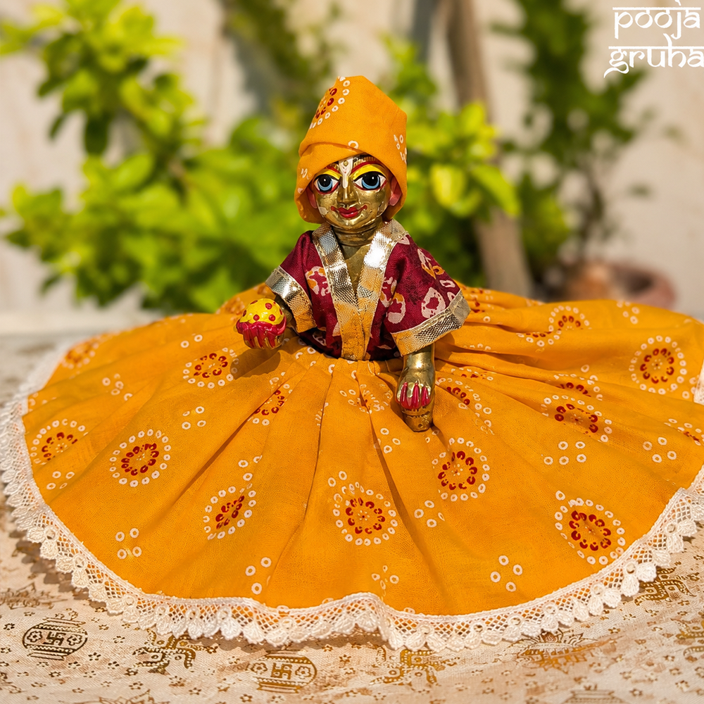 Kesari Raas Laddu Gopal Cotton Dress Set