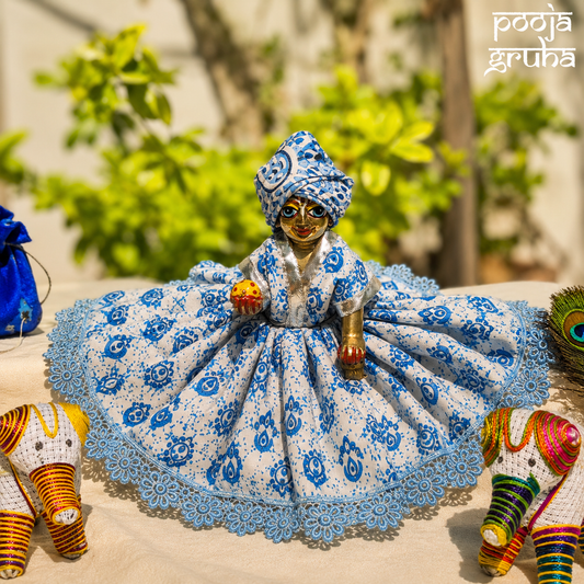 Neel Ras Laddu Gopal Cotton Dress Set