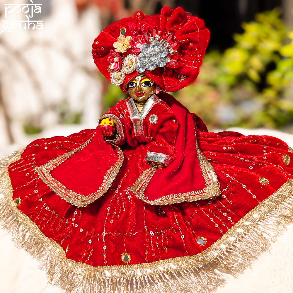 Kumkum Vilas Laddu Gopal Velvet Dress Set